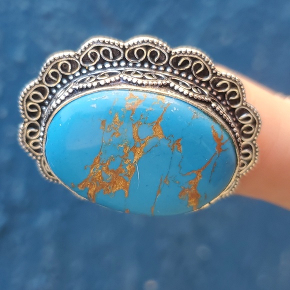 New Copper Turquoise 925 Silver Ring. - Picture 11 of 16